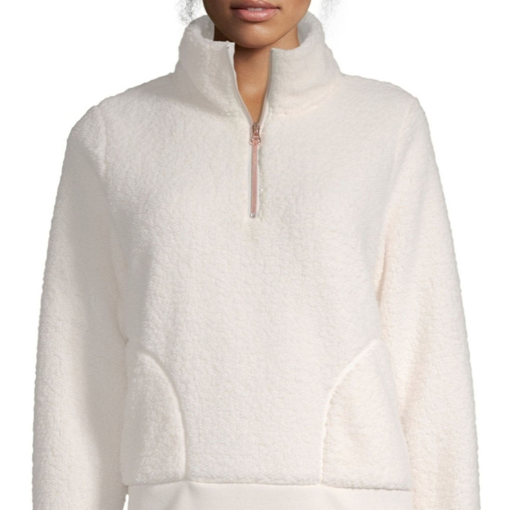 Womens High Neck Long Sleeve Quarter-Zip Pullover